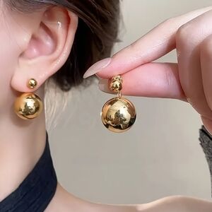 Gold Sphere Earrings